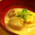 京豆腐と小芋の白味噌あんかけ